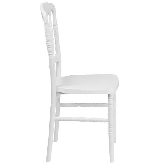 Emma and Oliver Wedding & Event Resin Stacking Napoleon Dining Chair White {5}