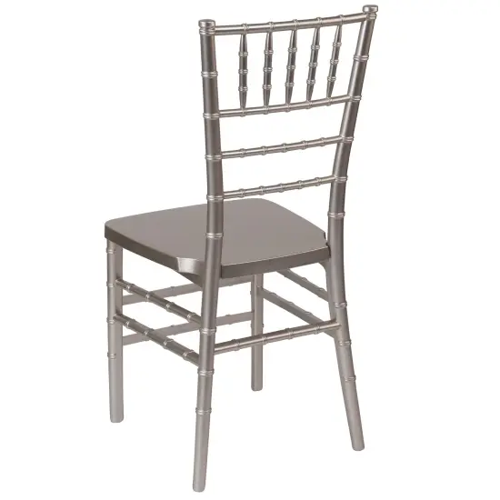 Emma and Oliver Wedding & Event Resin Stacking Chiavari Dining Chair Pewter {3}