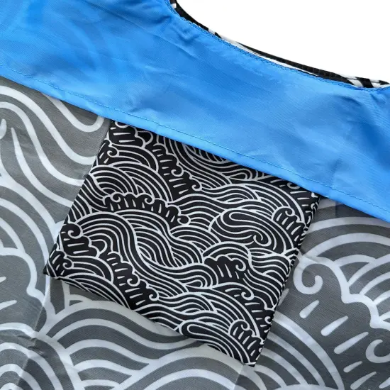 Wrapables Large & Small Allybag Foldable & Lightweight Reusable Grocery Bags (Set of 2) Navy Swirls {3}