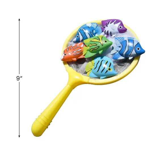 Pool Central Colorful Weighted Fish Catching Water Game - 9" Yellow {5}
