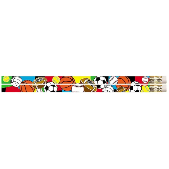 Super Sports Motivational/Fun Pencils, 12 Per Pack, 12 Packs {2}