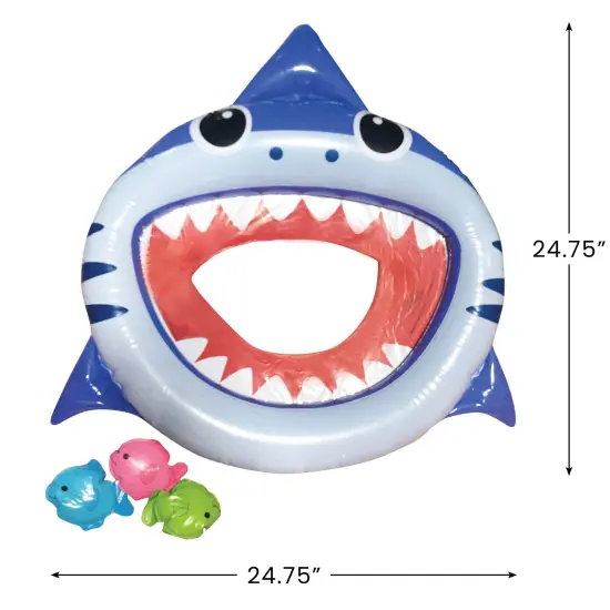 Northlight Inflatable Shark Mouth Fish Toss Swimming Pool Game - 24.75" Blue {4}