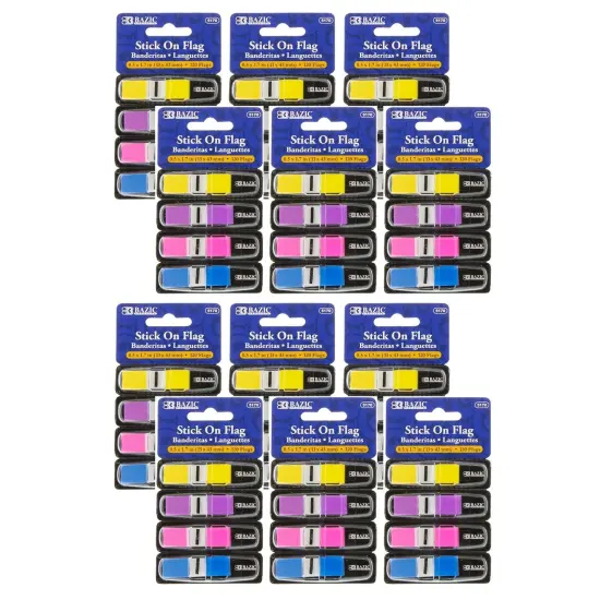 Neon Color Coding Flags with Dispenser, 120 Per Pack, 12 Packs {1}