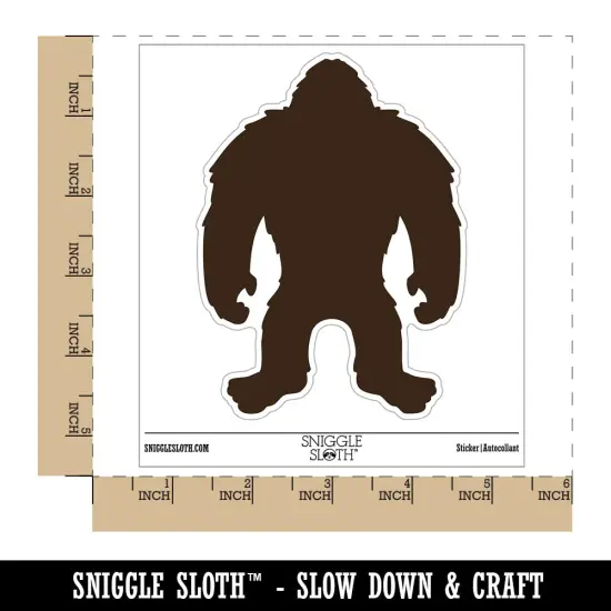 Hairy Bigfoot Sasquatch Standing Silhouette Waterproof Vinyl Phone Tablet Laptop Water Bottle Sticker Set - 5 Pack {1}