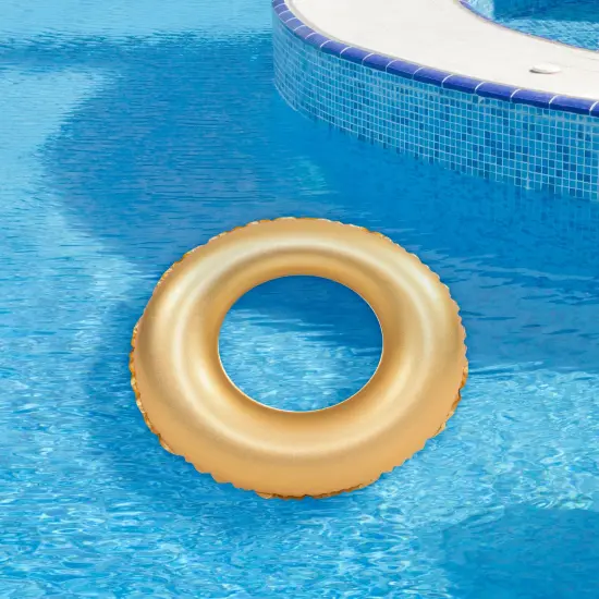 Pool Central 35" Inflatable Golden Pool Ring Float {3}