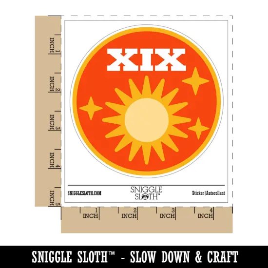 The Sun Tarot Card Waterproof Vinyl Phone Tablet Laptop Water Bottle Sticker Set - 5 Pack {1}