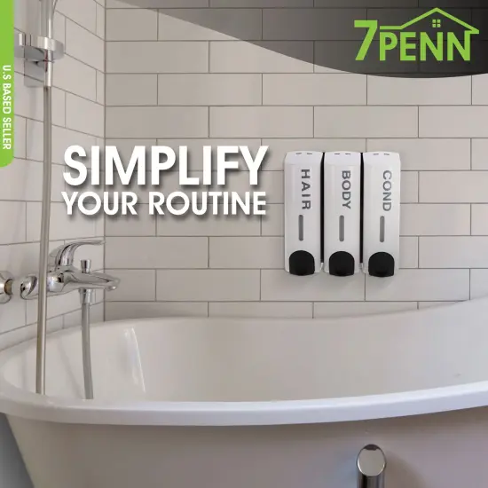 7Penn 3 Chamber Shower Dispensers - Soap and Shampoo Dispenser for Shower {5}