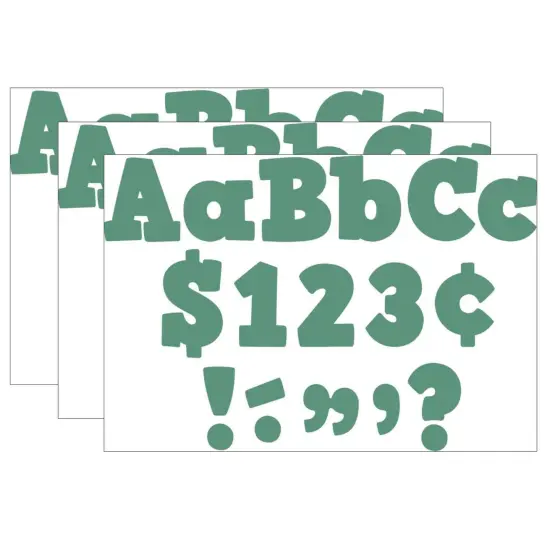 Eucalyptus Green 4" Bold Block Letters Combo, 230 Pack Per Pack, 3 Packs {1}