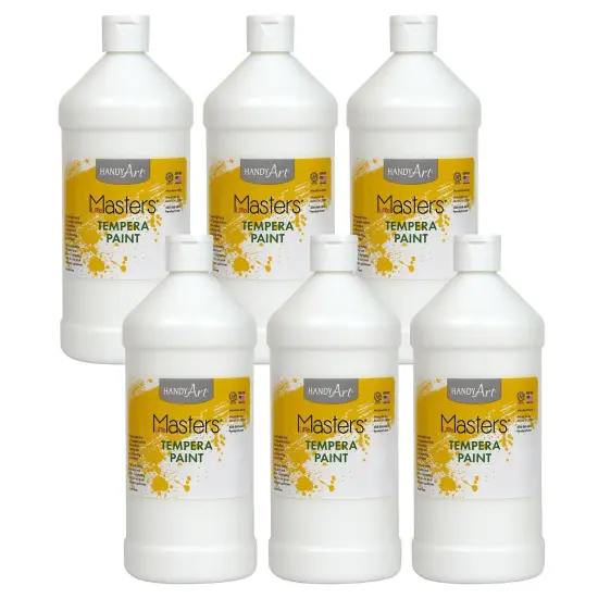Little Masters&reg; Tempera Paint, White, 32 oz., Pack of 6 {1}