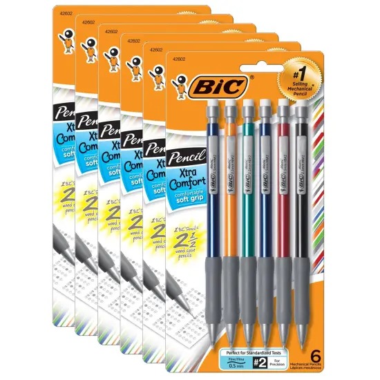 Xtra-Comfort Mechanical Pencil, 0.5mm Fine Point, 6 Per Pack, 6 Packs {1}