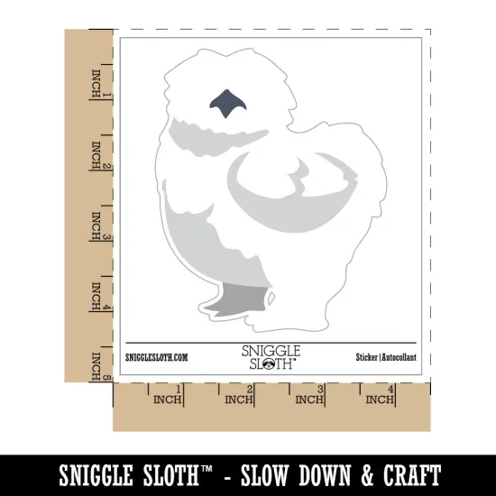Fluffy Silkie Chicken Waterproof Vinyl Phone Tablet Laptop Water Bottle Sticker Set - 5 Pack {1}