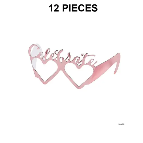 Adults Rose Gold Foil Bridal Party Glasses 12 Pieces {1}