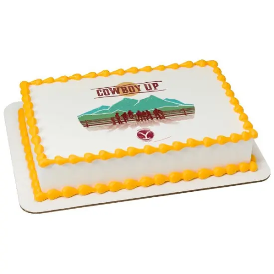 Yellowstone Cowboy Up Edible Cake Topper Image 1/4 sheet {1}