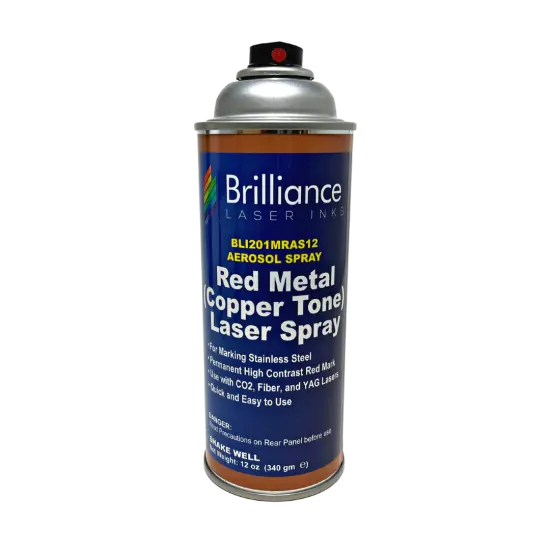 12 Oz - BLI201 - Aerosol Red (Copper Tone) Laser Ink for Metals Marking - CO2 Laser - Fiber Laser - YAG, Durable, Permanent, High Contrast, Brilliance Laser Inks {1}