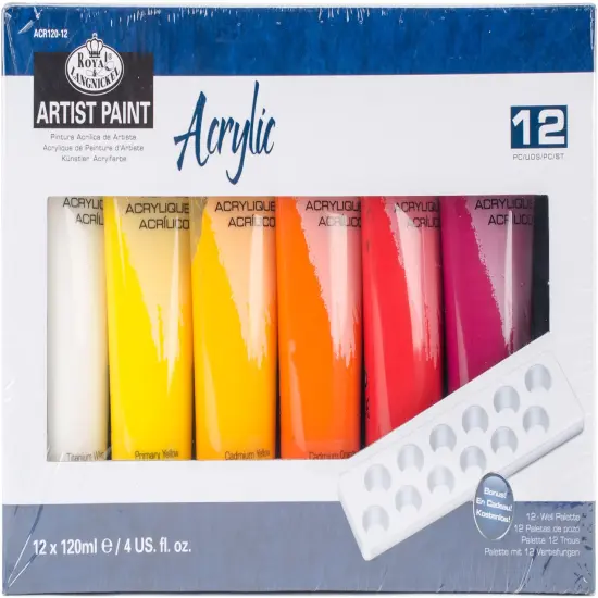 Royal & Langnickel(R) Acrylic Paints 120ml 12/Pkg-Assorted Colors {1}