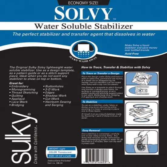 Sulky Solvy Water-Soluble Stabilizer-19.5"X3yd {1}