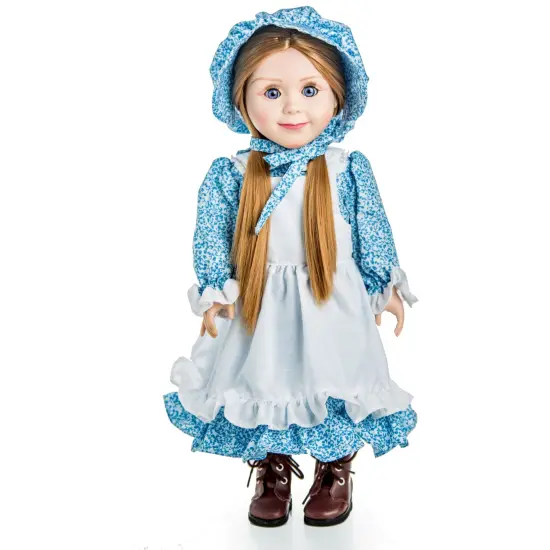 The Queen's Treasures 18 Inch Doll Clothes 4 Piece Blue Calico Dress {2}