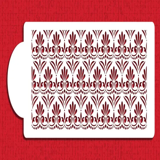 Fleur De Lis Cake Stencil Side #5 | C494 by Designer Stencils | Cake Decorating Tools | Baking Stencils for Royal Icing, Airbrush, Dusting Powder | Reusable Plastic Food Grade Stencil for Cakes | Easy to Use & Clean Cake Stencil {1}