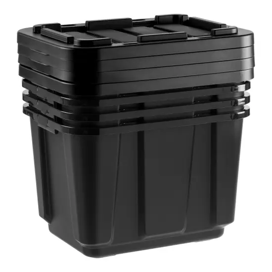 IRIS USA 11.5Gal Heavy-Duty Storage Plastic Bin Tote Container for Garage with Durable Lid Black {6}
