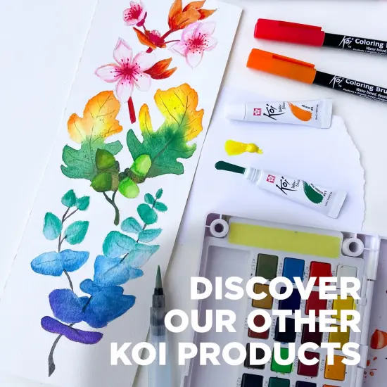 12 Colors Koi Pocket Field Sketch Kit - Watercolor Sets for Painting On the Go- 1 Water Brush - 1 Sponge - 1 Palette {1}