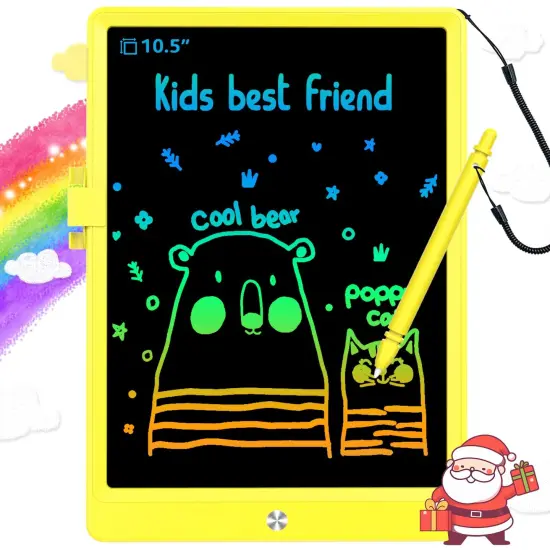 LCD Writing Tablet Doodle Board,10.5 inch Colorful Drawing Pad,Electronic Drawing Tablet, Drawing Pads,Travel Gifts for Kids Ages 3 4 5 6 7 8 Year Old Girls Boys (Yellow) {2}