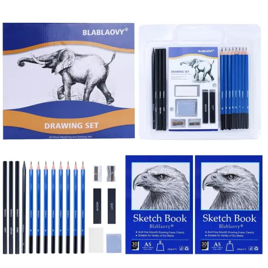 Drawing Kit with 2 Sketch Book, Sketching Pencils, Graphite Pencils, Charcoal Pencils, Art Kit for Artists Adults Teens Beginner Kid, Drawing Pencils for Sketching {2}
