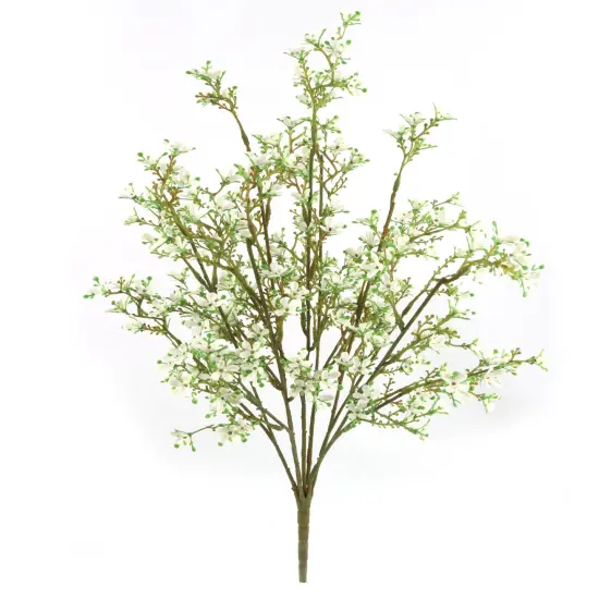22" Mini White Flower Bush - 12-Pack, 14 Sprays, Realistic Artificial Floral, Ideal for Bouquets, Centerpieces & Home D&eacute;cor - Spring & Wedding Accents, Floral Home by Artificial Flowers {1}