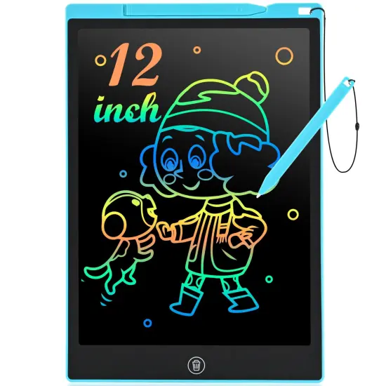 12 Inch LCD Writing Tablet Doodle Board Pad, Colorful Drawing Tablets Educational Toys, Christmas Birthday Gifts for 3 4 5 6 7 8 Years Old Girls Boys (Blue) {2}