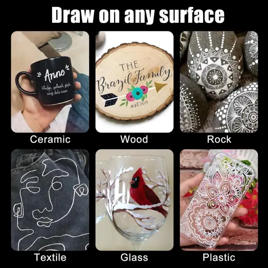 8 Pack White Paint Marker - Dual Tip Oil Based White Permanent Markers,Extra Fine Tip & Medium Fine Tip(0.7mm & 3mm),Quick Drying, Waterproof, Marker Pen for Fabric, Easter Egg, Glass {4}