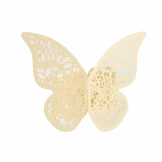 12 Laser Cut Butterfly Napkin Rings Ivory {1}