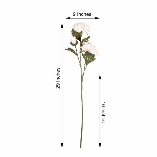 2 Pcs Stem Silk Peony Artificial Flowers Dusty rose {4}