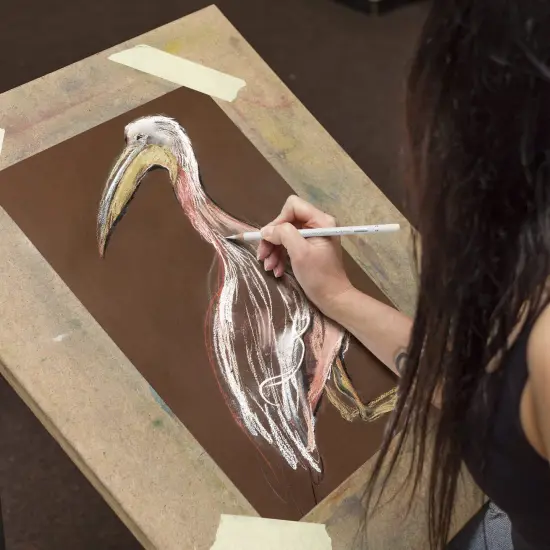 6 Pieces Professional White Charcoal Pencils Set -Sketch Highlight White Pencils for Drawing, Sketching, Shading, Blending, White Chalk Pencils for Beginners & Artists {6}