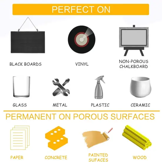 8 PackExtra Fine Tip Chalk Markers (1mm Point), Liquid Chalk Pens - Dry Erase Marker Pens for Blackboard, Chalkboards, Windows, Glass, Bistro, Cars, Signs, Chalkboard Labels Included {3}