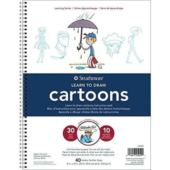 Learning Series Drawing Cartoons Pad, White 9-x-12-Inch {1}