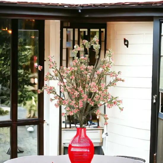 12-Pack: 22" Mini Pink Flower Bush with 14 Sprays {5}