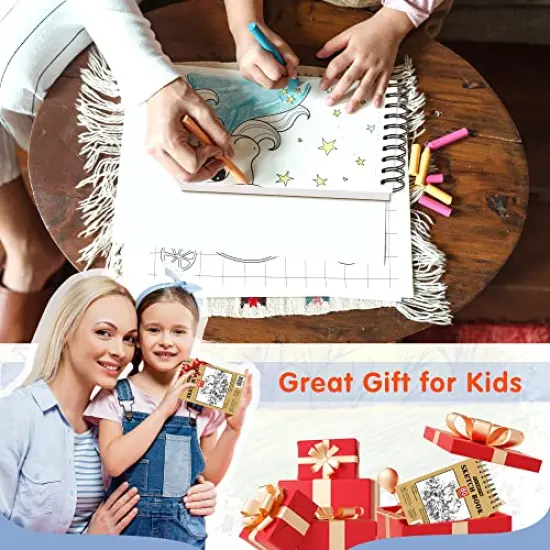 80 Sheets (68 lb/100gsm) Sketchbook | Top Spiral Bound Artist Sketch Pad | Acid Free Drawing Pad | Ideal for Kids, Beginners, Artists & Painters | Bright White {4}