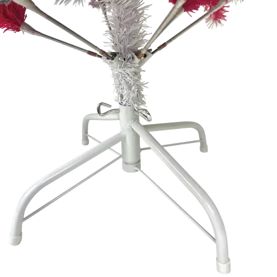 Tree Buddees Pink and Silver Swirl Colored Artificial Christmas Tree - 4 Foot With White LED Lights {4}