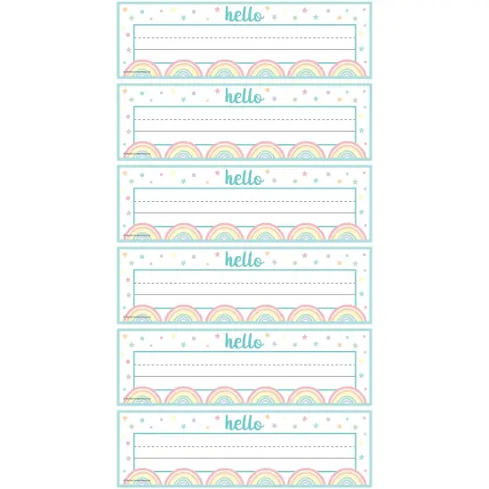 Pastel Pop Flat Name Plates, 36 Per Pack, 6 Packs {1}