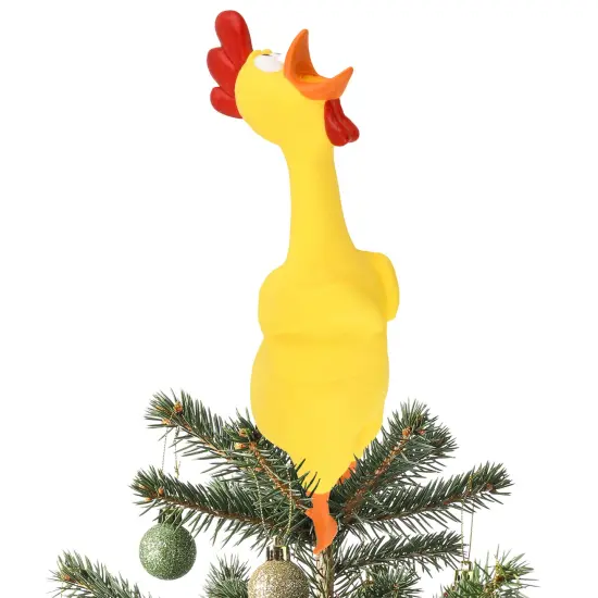 Tree Buddees Hilarious Rubber Chicken Christmas Tree Topper - Large 14" {2}