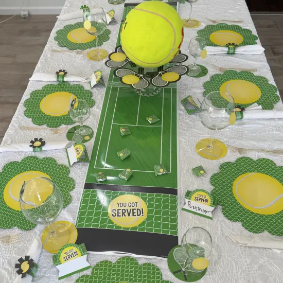 Big Dot of Happiness You Got Served - Tennis - Baby Shower or Tennis Ball Birthday Party Tent Buffet Card - Table Setting Name Place Cards - Set of 24 {6}