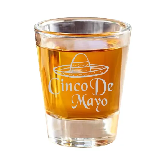 2oz Cinco De Mayo Shot Glass with Sombrero {1}