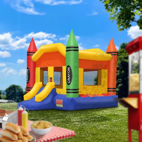 Cloud 9 Commercial Grade Crayon Castle Bounce House with Blower - 100% PVC 17' x 13' Inflatable Bouncer {5}