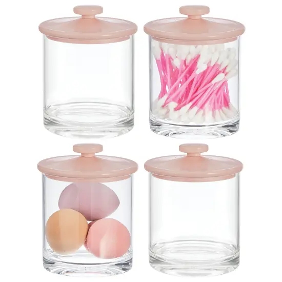 mDesign Round Acrylic Apothecary Canister Jars - 4 Pack {1}