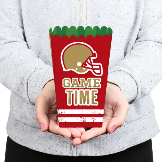 Big Dot of Happiness The Big Game - Red and Gold - Football Party Favor Popcorn Treat Boxes - Set of 12 {6}