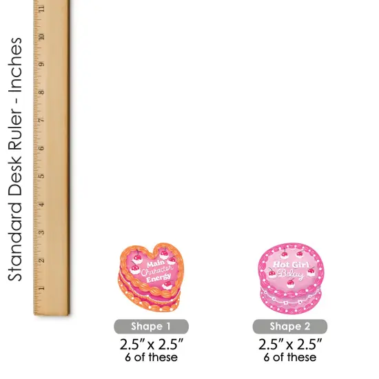 Big Dot of Happiness Hot Girl Bday - DIY Shaped Vintage Cake Birthday Party Cut-Outs - 24 Count {6}