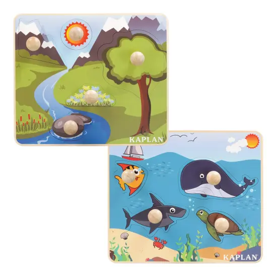 Kaplan Early Learning Company Kaplan Jumbo Knob Puzzles - Set of 7 {6}