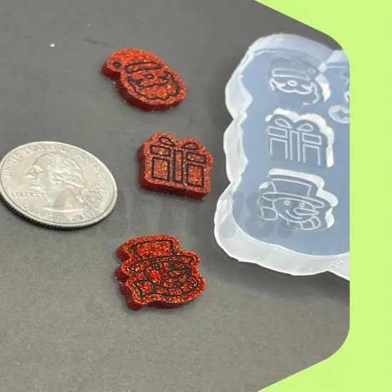 Christmas Variety Studs Silicone Mold, Bits Mold (B14) {4}
