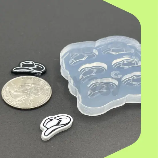 Cowboy Hat Earring/Bits Silicone Mold, Resin Mold & More, Western Style Mold (A13) {4}