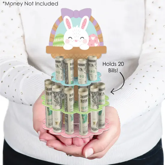 Big Dot of Happiness Spring Easter Bunny - DIY Happy Easter Party Money Holder Gift - Cash Cake {3}