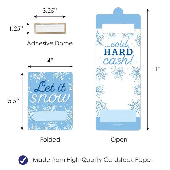 Big Dot of Happiness Blue Snowflakes - DIY Assorted Winter Holiday Party Cash Holder Gift - Funny Money Cards - Set of 6 {6}